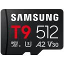 Samsung T9 microSD kaart MB-MH512T/WW, 512 GB, 200 MB/s, 130 MB/s, UHS-I, U3, V30, A2, veekindel, l&ouml;&ouml;gikindel