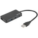 Natec USB keskseade Moth NHU-1342, 4xUSB 3.0, 5000 Mbit/s, must