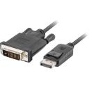 Lanberg Kaabel CA-DPDV-10CU-0018-BK, 1.8 m, DisplayPort DVI-D, 20 pin DisplayPort, 24+1 pin DVI-D, 1080p tugi