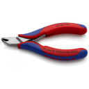 Precīzās elektriskās nipperes ar spoguļa pulējumu, Knipex, 64 42 115 SB, 27&deg; leņķis, 12 mm asmens garums, ergonomiskas rokturi.