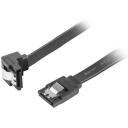 Lanberg SATA III kaabel CA-SASA-13CU-0050-BK, 50cm, 6Gb/s, 26AWG, vask, nurkliides, metallklambrid