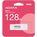 Adata USB atmintinė UC310-128G-RWH 128 GB, USB 3.2 Gen 1, skaitymo greitis 100 MB/s, balta, be dangtelio