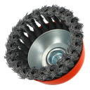 Koniskā birste M14 100mm pīti tērauda sari 02-9-2105 FASTER TOOLS