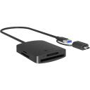 Raidsonic 4-in-1 kar&scaron;u lasītājs IB-CR302-CU3, USB 3.2 Gen 1, līdz 5 Gbps, LED indikators, kar&scaron;u atbalsts: SD, microSD