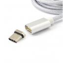 Sbox USB kaabel MAGNETIC-TYPEC, 1m, kuni 480 Mbit/s, h&otilde;bedane, punutud kate, nikli pistikud