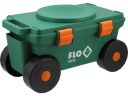 Dārza rati ar 360° sēdekli un uzglabāšanu, FLO, 90230, 80 kg slodze, 4 riteņi, ergonomisks dizains