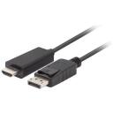 Lanberg DisplayPort uz HDMI kabelis CA-DPHD-11CC-0018-BK, 1.8 m, DP Male, HDMI Male, vara vadītāji, 4.95 Gbps