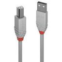 Lindy USB 2.0 A-B кабель 36683 2м, серый, USB-A / USB-B, 1 x USB 2.0, 1 x USB 2.0 B