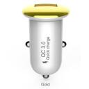 Devia Auto laadija 102000004231, 18 W, kuldne, USB, 3 A, toetab QC3.0 kiiret laadimist