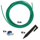 Robotu zāles pļāvēja remontkomplekts, EINHELL, 3414026, 5 m robežvads, 8 savienojuma bloki, 15 stiprinājuma āķi