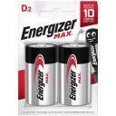 Energizer Akumulators MAX D LR20 426827, 1.5V, 2 gab., Alkaline, 10 gadi, augsta noplūdes izturība