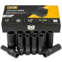 Triecienmuciņu komplekts 1/2" 12 gab. (6-kātnes) 10-24mm, JCB, JCB-4127-5MPB