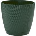 Form Plastic Lillepott 4360997, &Oslash; 12.8 cm, k&otilde;rgus 11.8 cm, roheline v&auml;rv, koos alusega, siseruumide taimed