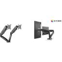 Raidsonic Monitoru statīvs IB-MS304-T, 2 monitoriem, 27'', melns, 13kg, 360&deg; rotācija, regulējams augstums