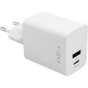 Fixed strāvas adapteris, FIXC45M-CU-WH, AC 100-240V, 45W, USB-C: 5V/3A, 9V/3A, 12V/3A, 15V/3A, 20V/2.25A, USB-A: 5V/2.4A