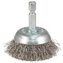 Antgalis su taurės formos šepečiu 38 mm, 1/4" HEX gofruoto plieno šeriai D-76554 MAKITA