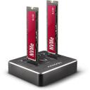 Axagon dokas stotis ADSA-M2C, USB-C 10 Gbps, 2x M.2 NVMe, pilka, 68 x 68 x 17 mm, maitinimo adapteris 100-240V/5V-3A