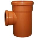 Instalplast PVC ārdarbu kanalizācijas trejgabals 8029436, 160x110mm, 90&deg;, oranži brūna, PVC-U, pH 2-12, līdz +40&deg;C